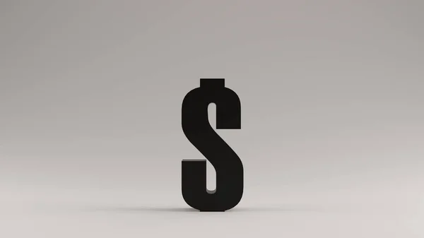 Signo Dólar Negro Ilustración Render —  Fotos de Stock