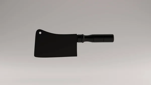 Cuchillo Moderno Negro Carne Cleaver Ilustración Render —  Fotos de Stock