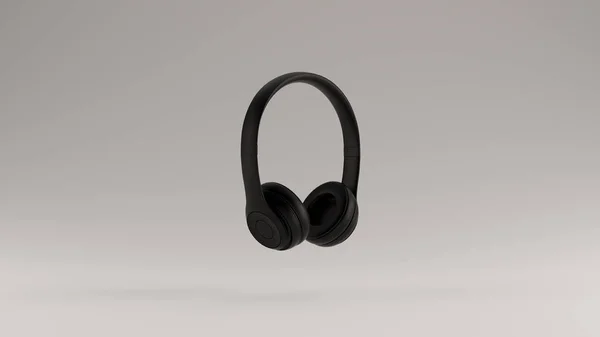 Eenvoudige Zwarte Luxe Koptelefoon Oortelefoons Illustratie Rendaer — Stockfoto