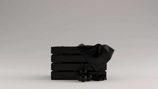 Чорний Гурман Гриби Ящику Ілюстрація Рендеринга — стокове фото