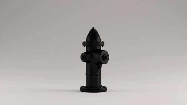 Black Fire Hydrant Quarter View Иллюстрация Рендеринг — стоковое фото