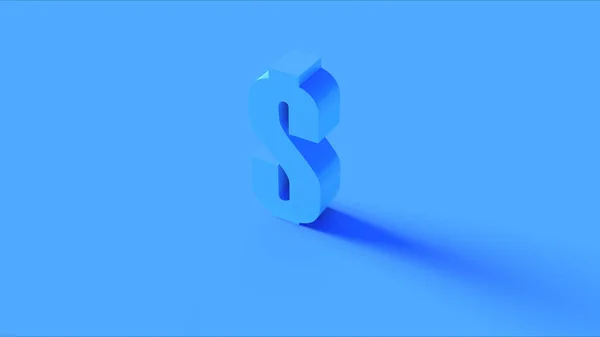 Bright Blue Dollar Sign Illustration Render — Stock Photo, Image