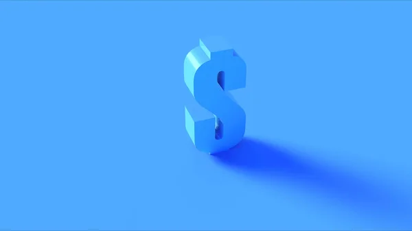 Signo Azul Brillante Del Dólar Ilustración Render —  Fotos de Stock