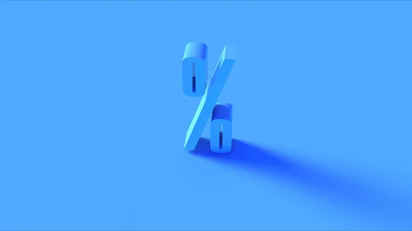 Brillante Porcentaje Azul Signo Ilustración Render — Foto de Stock