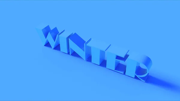 Luminoso Blu Inverno Segno Illustrazione Rendering — Foto Stock