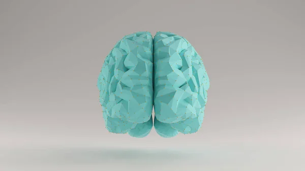 Mózg Zatoka Niebieski Turkusowy Pomarańczowy Futurystyczny Sztuczna Inteligencja Ilustracja Render — Zdjęcie stockowe