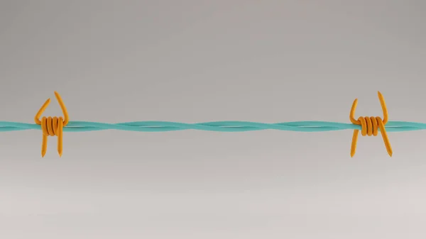 Gulf Blue Turquoise and Orange Barbed Wire 3d