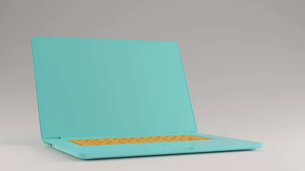 Gulf Blue Turquoise Dan Orange Laptop Ilustrasi — Stok Foto