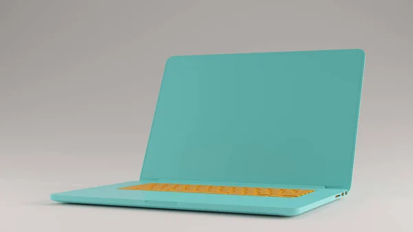 海湾蓝绿松石和橙色笔记本电脑 — 图库照片