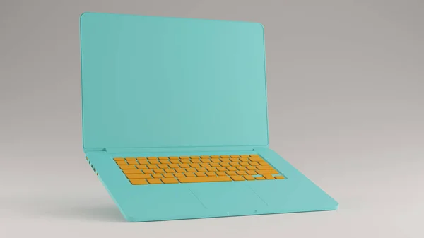 Gulf Blue Turquoise Dan Orange Laptop Ilustrasi — Stok Foto