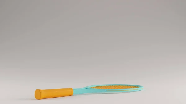 Голубая Бирюза Персидского Залива Оранжевая Теннисная Ракетка — стоковое фото