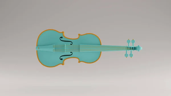 Gulf Blue Turquoise and Orange Violin .3 Quarter 3d illustration