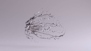 Parlak Gümüş Sıçrama 3D Resim 3D