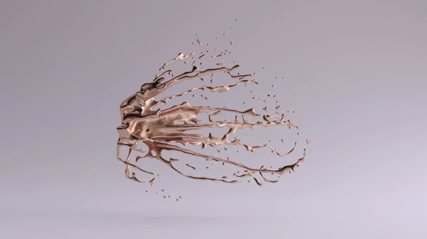 Bronze Splash Illustration Render — Stock Photo, Image