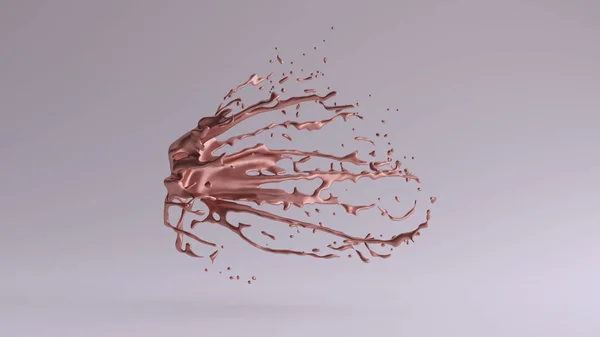 銅スプラッシュ3Dイラスト 3Dレンダリング — ストック写真