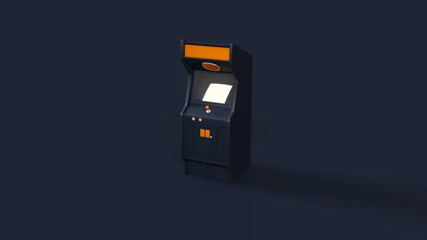 Azul Laranja Branco Vintage Arcade Console Ilustração Render — Fotografia de Stock