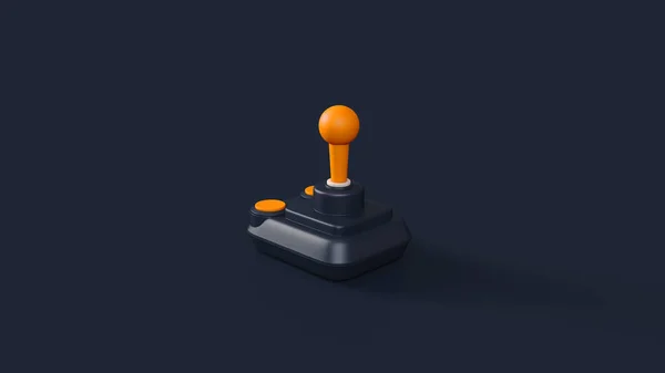 Niebieski Pomarańczowy Biały Vintage Joystick Ilustracja Renderowania — Zdjęcie stockowe