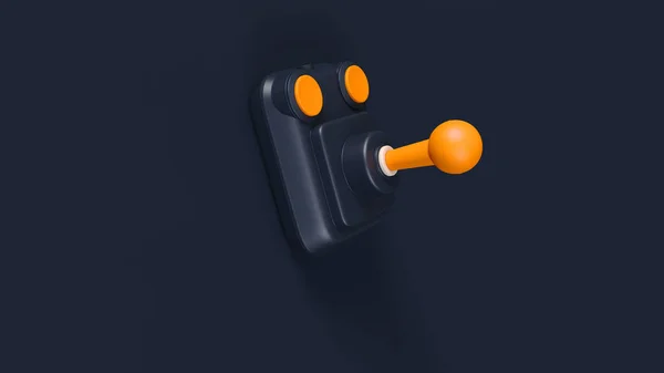 Blue Orange White Vintage Joystick Иллюстрация Render — стоковое фото