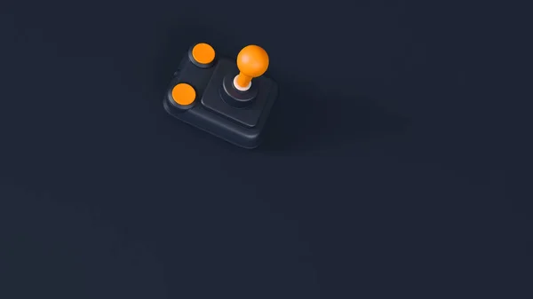 Bleu Orange Blanc Vintage Joystick Illustration Rendu — Photo