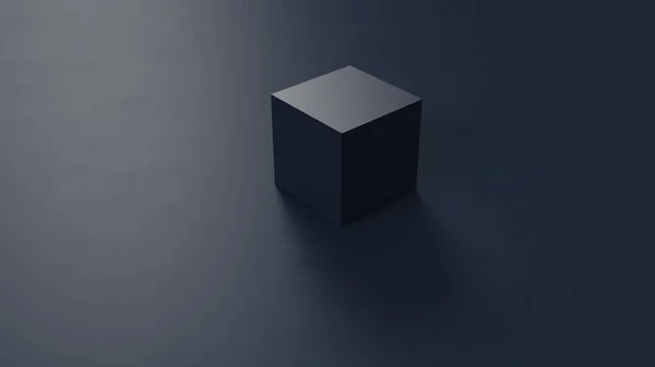Navy Blue Cube Box Block Illusztráció Render — Stock Fotó