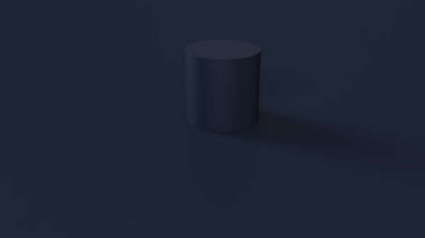 Navy Blue Cylinder Block 3d illustration 3d render