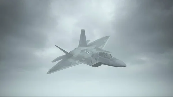 Savaş Uçağı Alçaktan Uçuyor Hava Bulutlu Görüntü — Stok fotoğraf