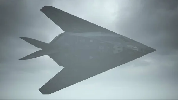 Stealth Kampfflugzeuge Fliegen Tief Bewölkt Tag Illustration Render — Stockfoto