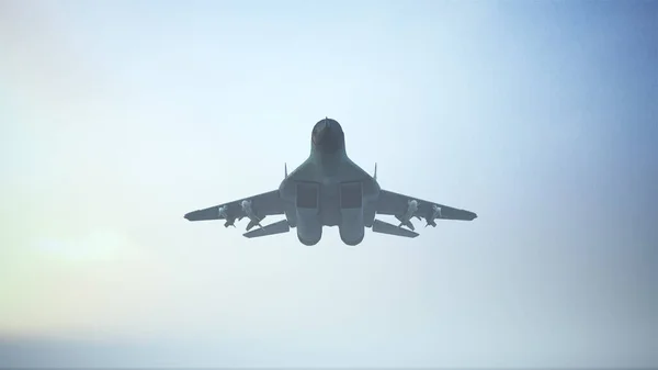 Taktik Jet Savaş Uçakları Alçaktan Uçuyor Gün Batımı Görüntü — Stok fotoğraf