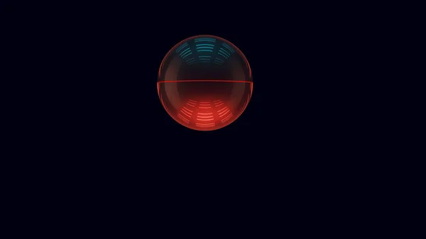 Futuristic Micro Drone Technology Alien Sphere Concept Blue Red Illustration — 图库照片