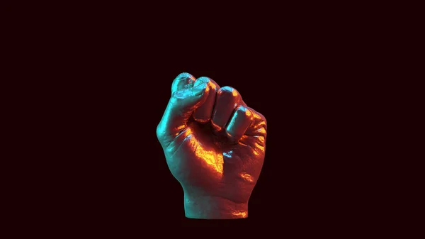 Hopea Raised Clenched Fist Fasistinen Symbol Punainen Oranssi Sininen Vihreä — kuvapankkivalokuva