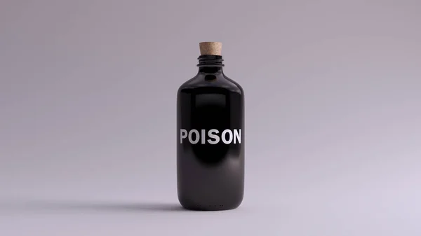 Black Glass Poison Bule Cork Stop Illustration — стоковое фото