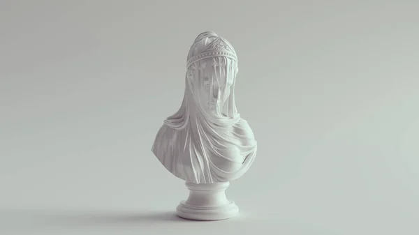 Mujer Blanca Cortina Busto Escultura Ilustración —  Fotos de Stock