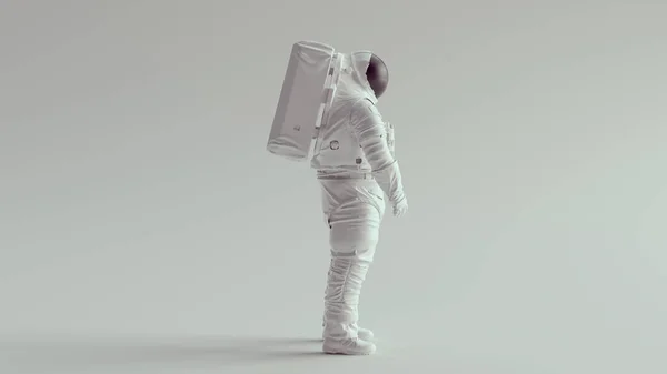 Astronauta Blanco Con Traje Paseo Espacial Negro Visor Ilustración — Foto de Stock