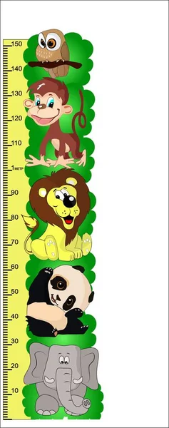 metre komik komik karikatür hayvanlar duvar üzerinde