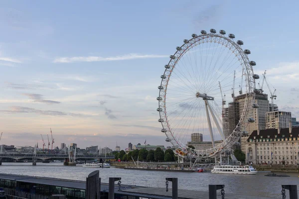 London Eye Londres Una Noche Verano — Foto de Stock