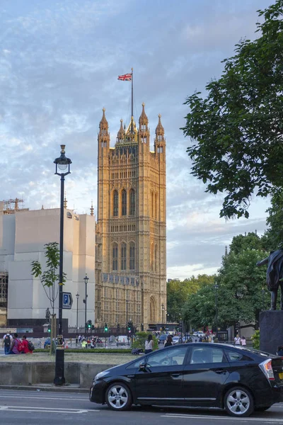 Palácio Westminster Londres Reino Unido Uma Noite Verão — Fotografia de Stock