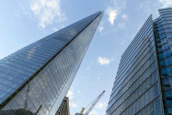 The Shard building in London on a summer afternoon.