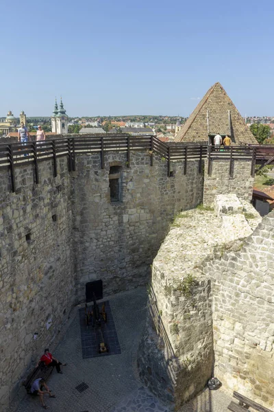 Προβολή Του Eger Και Από Κάστρο Στην Ουγγαρία Ένα Απόγευμα — Φωτογραφία Αρχείου