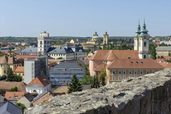 Visa Eger Från Slottet Ungern Sommareftermiddag — Stockfoto