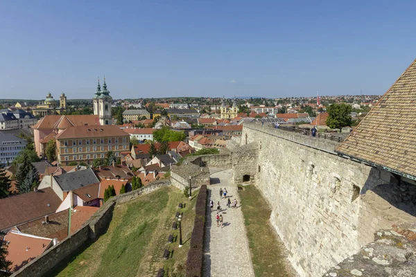 Visa Eger Från Slottet Ungern Sommareftermiddag — Stockfoto