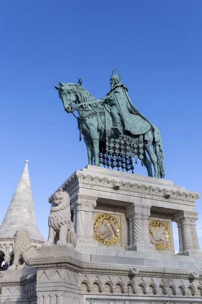 Budapeşte Macaristan Kralı Saint Stephen Heykeli — Stok fotoğraf