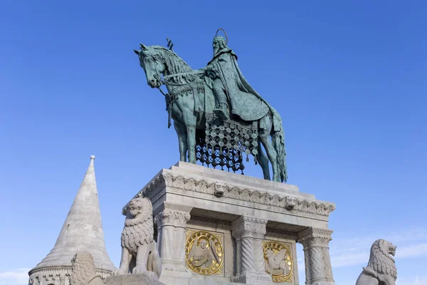 Statue Des Königs Heiliger Stiefkind Budapest Ungarisch — Stockfoto