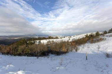 Nagykovacsi, Macaristan yakınındaki Nagy-Szenas (Pilis) Dağı'nda kış günü.