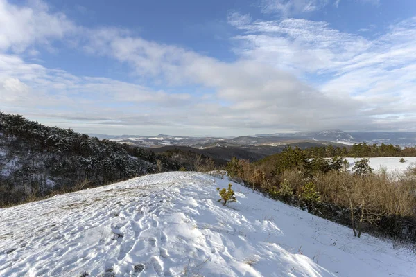 Journée Hiver Sur Montagne Nagy Szenas Pilis Près Nagykovacsi Hongrie — Photo