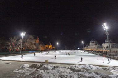 Buz pateni pisti Budapeşte Şehir Parkı, Macaristan.