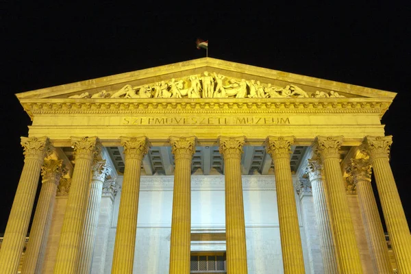 Musée Des Beaux Arts Budapest Hongrie Par Une Nuit Hiver — Photo