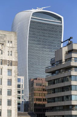 20 Fenchurch Street veya telsiz şehir merkezinde Londra güneşli kış günde bina.