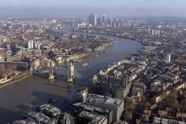 London, United Kingdom - 1 20 2018: The view of London from the Shard building on a winter day. clipart