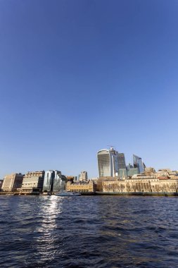 London, Büyük Britanya - 1 20 2018: City of London bir güneşli kış gününde.