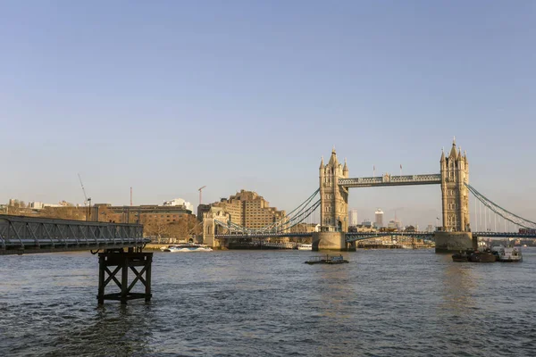 Лондон Велика Британія 2018 Тауерський Міст Лондоні Сонячний Зимовий День — стокове фото
